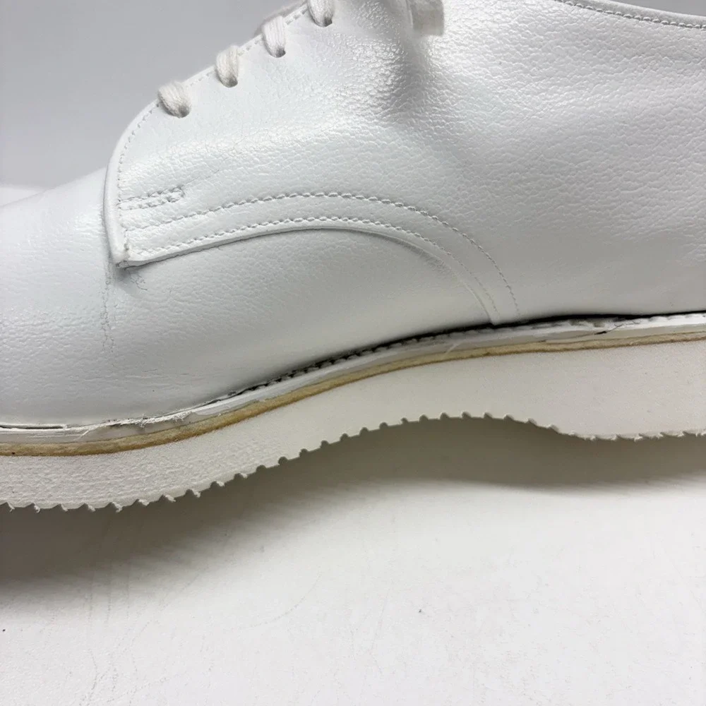 Alden 427 White Calfskin Plain Toe Dover Blucher Derby Shoes Men's Size 9.5 C/E